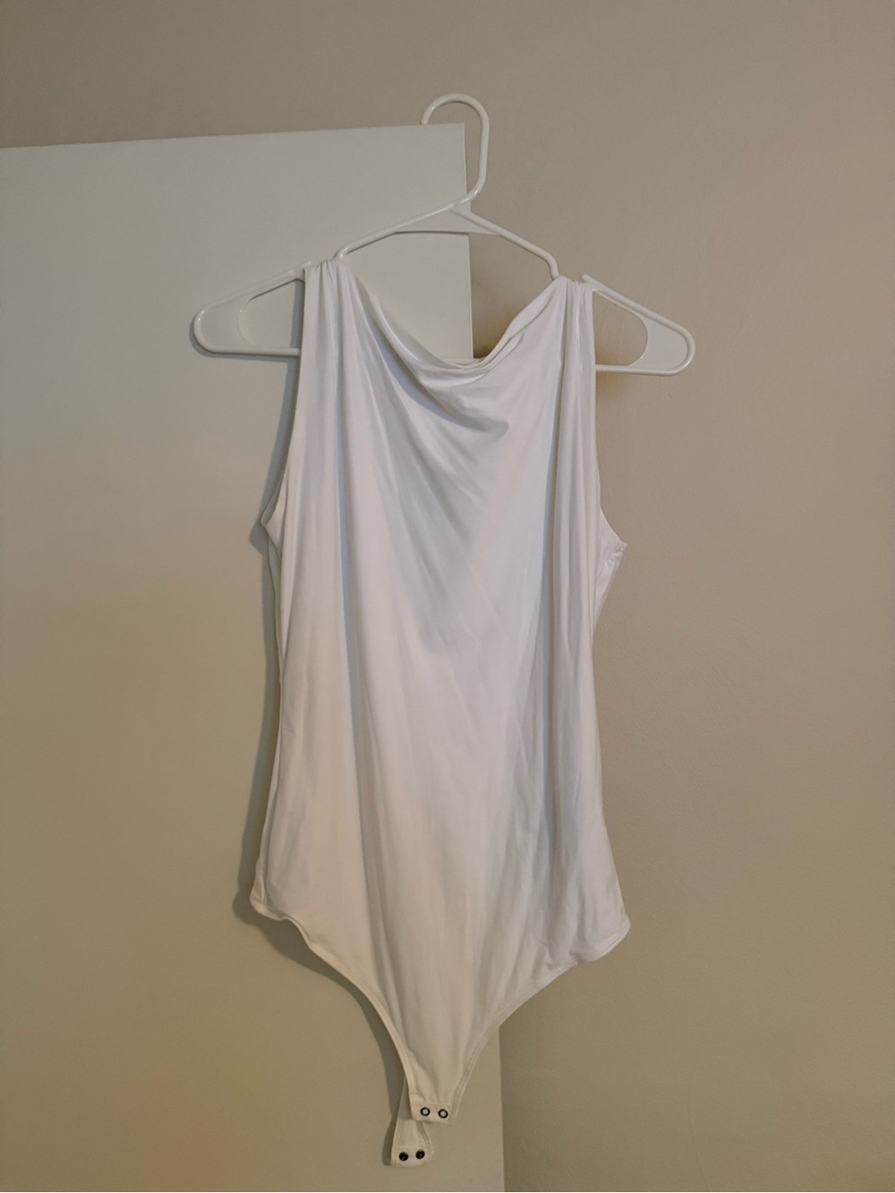 Abercrombie & Fitch White Draped Bodysuit
